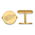 Sterling Silver Gold-plated NHL LogoArt Detroit Red Wings Cuff Links