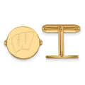 Sterling Silver Gold-plated LogoArt University of Wisconsin Letter W Cuff Links