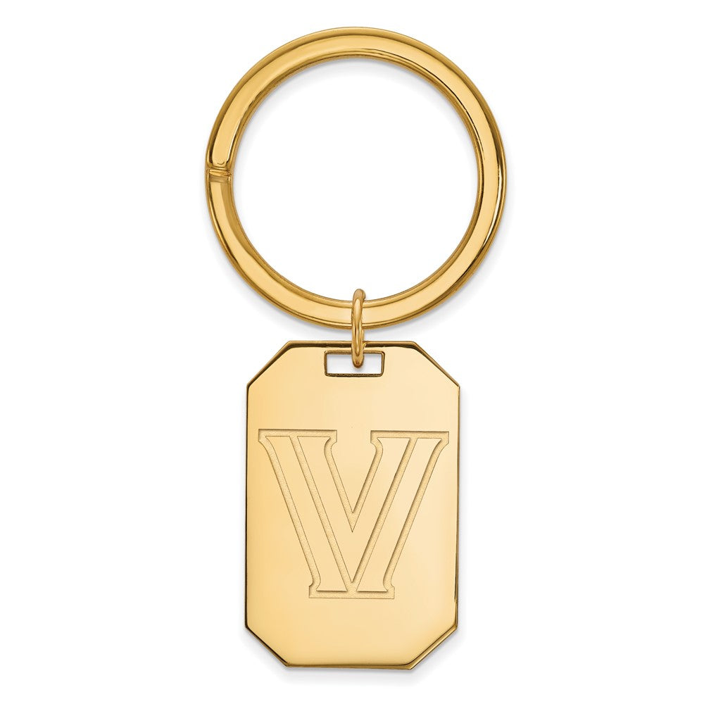 Sterling Silver Gold-plated LogoArt Villanova University Letter V Key Ring