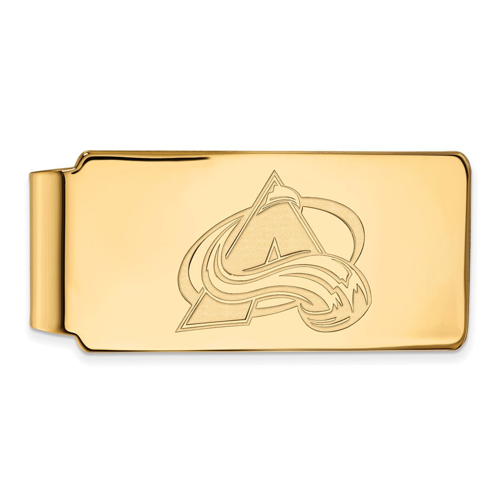 Sterling Silver Gold-plated NHL LogoArt Colorado Avalanche Money Clip