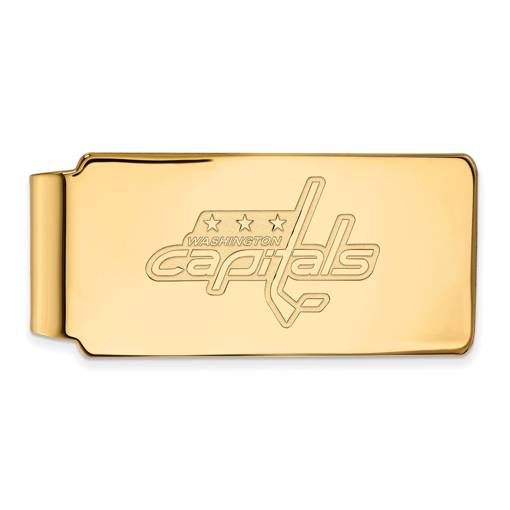 Sterling Silver Gold-plated NHL LogoArt Washington Capitals Money Clip