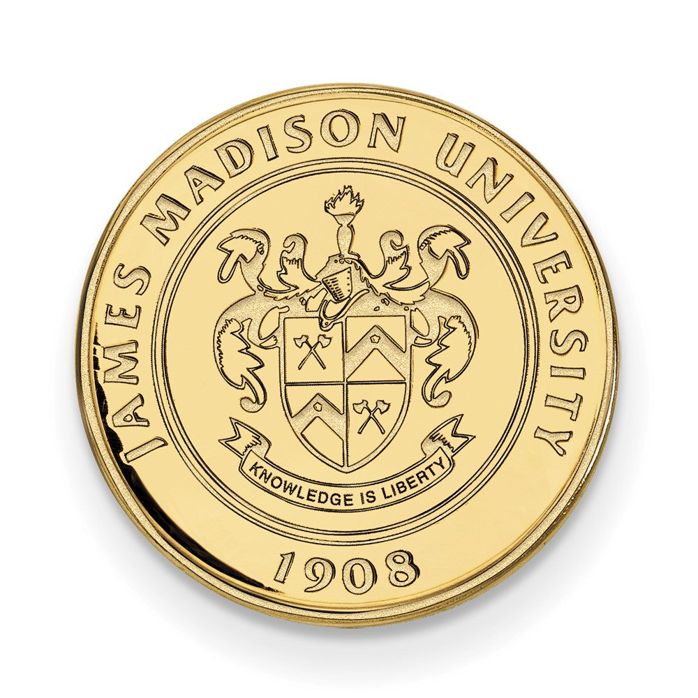 Sterling Silver Gold-plated LogoArt James Madison University Crest Lapel Pin