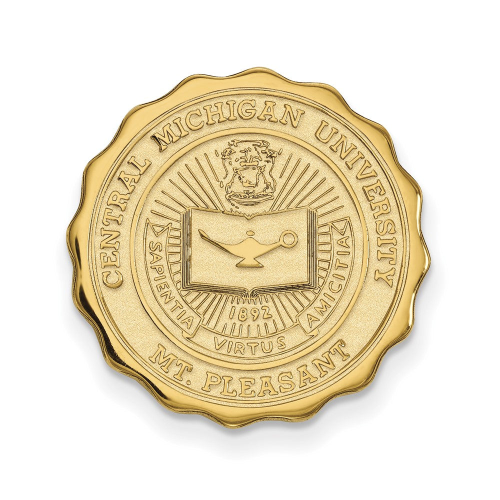 Sterling Silver Gold-plated LogoArt Central Michigan University Crest Lapel Pin