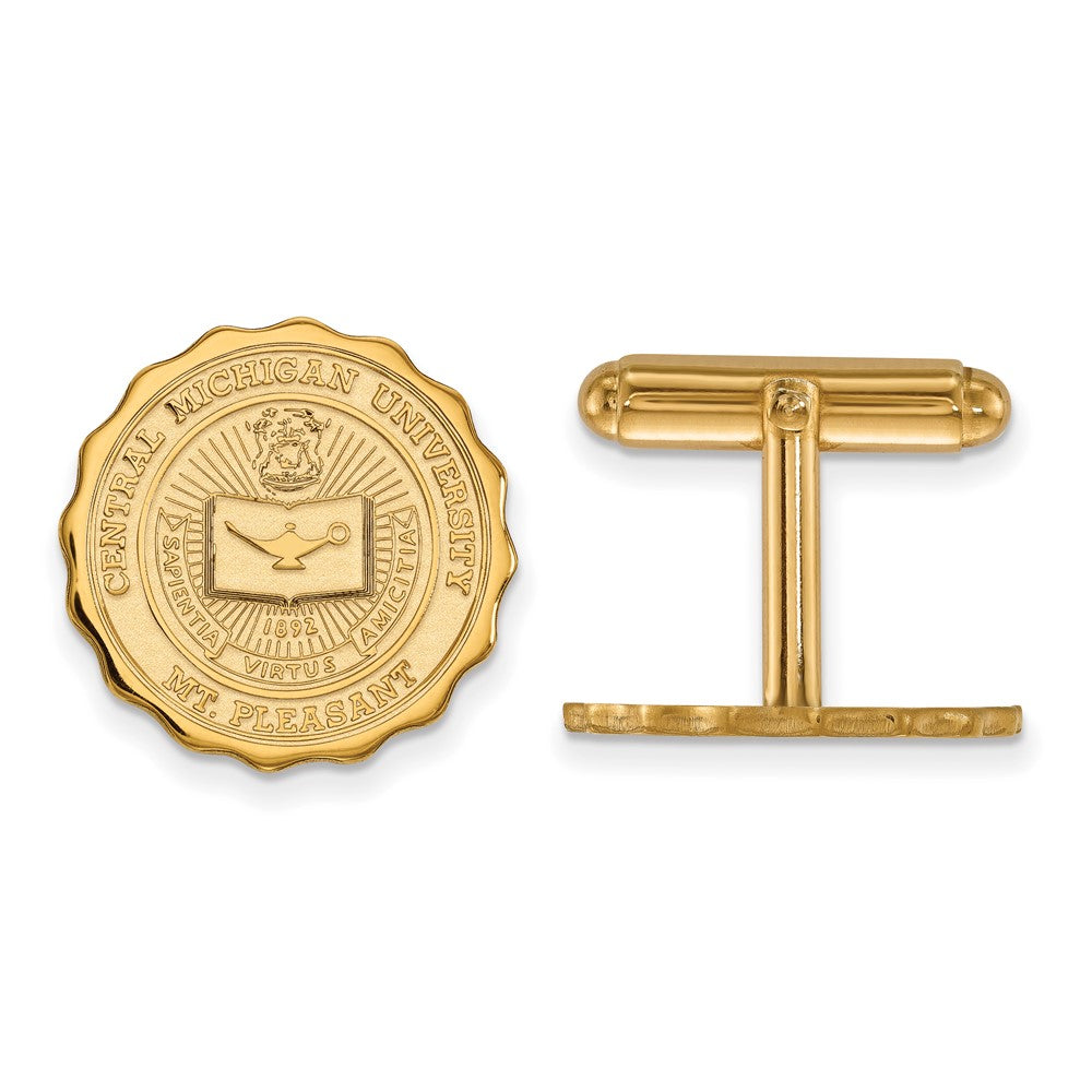 Sterling Silver Gold-plated LogoArt Central Michigan University Crest Cuff Links