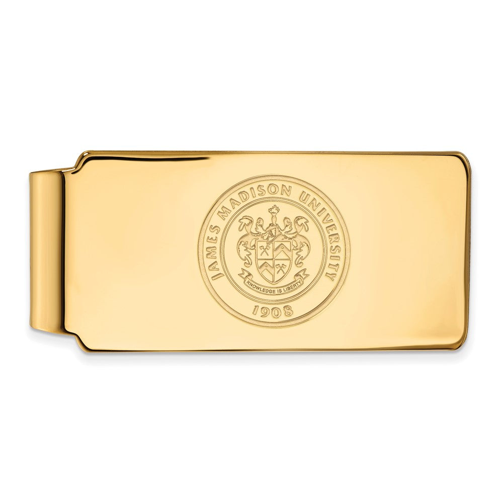 Sterling Silver Gold-plated LogoArt James Madison University Crest Money Clip