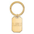 Sterling Silver Gold-plated LogoArt Louisiana State University L-S-U Key Ring