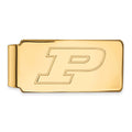 Sterling Silver Gold-plated LogoArt Purdue University Letter P Money Clip