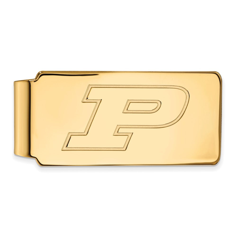 Sterling Silver Gold-plated LogoArt Purdue University Letter P Money Clip