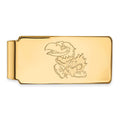 Sterling Silver Gold-plated LogoArt University of Kansas Jayhawk Money Clip