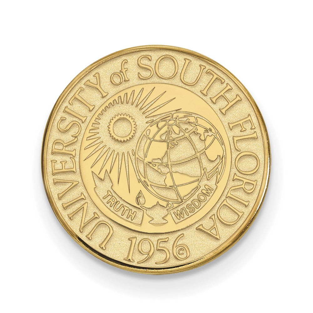 Sterling Silver Gold-plated LogoArt University of South Florida Crest Lapel Pin