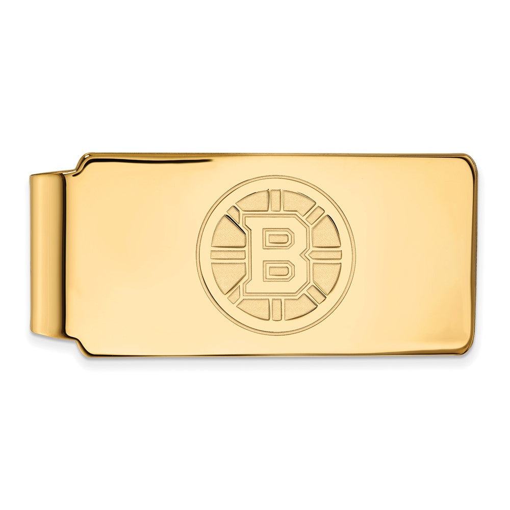 10k Gold NHL LogoArt Boston Bruins Money Clip
