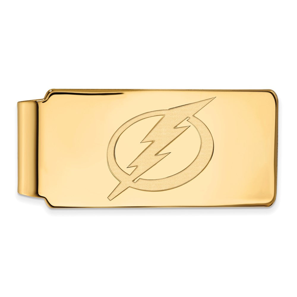 Sterling Silver Gold-plated NHL LogoArt Tampa Bay Lightning Money Clip