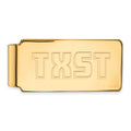 Sterling Silver Gold-plated LogoArt Texas State University T-X-S-T Money Clip