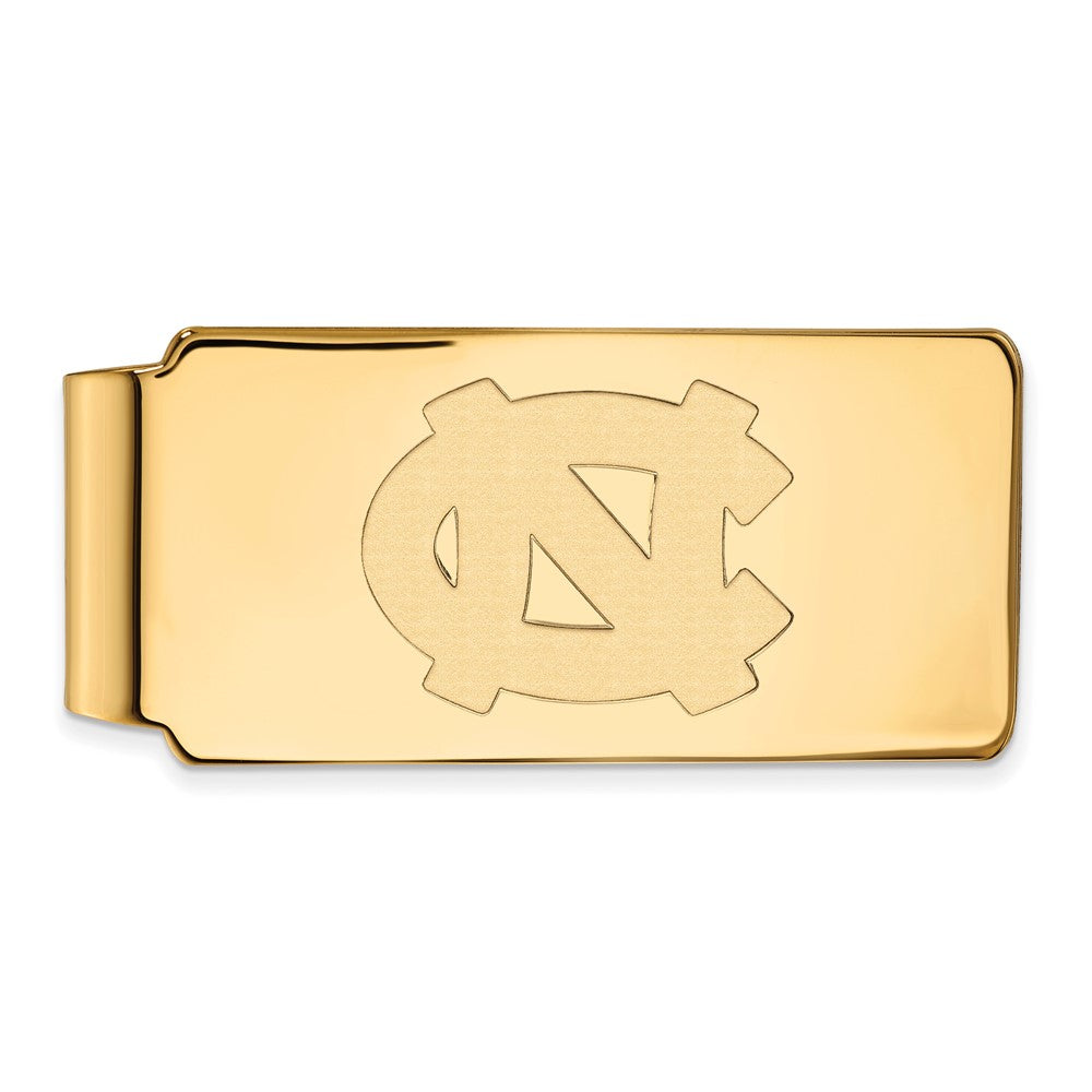 Sterling Silver Gold-plated LogoArt University of North Carolina N-C Money Clip