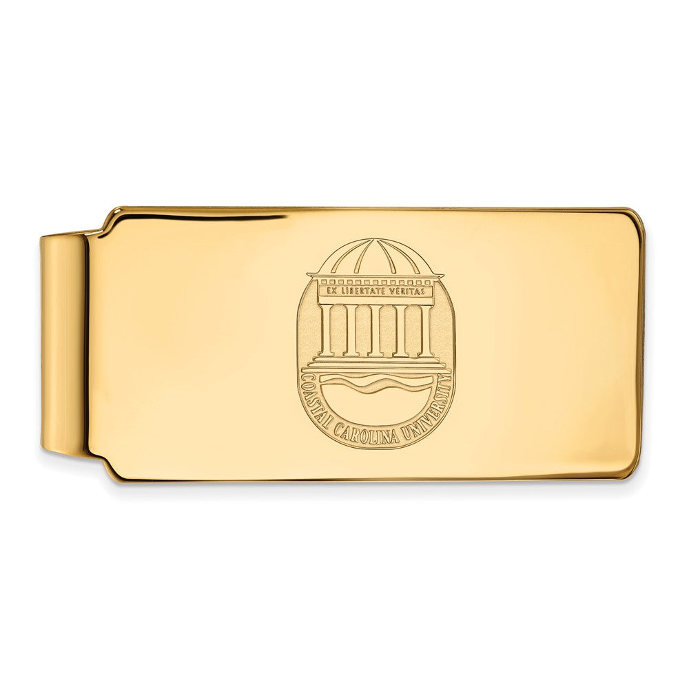 Sterling Silver Gold-plated LogoArt Coastal Carolina University Crest Money Clip