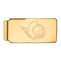 Sterling Silver Gold-plated NHL LogoArt Ottawa Senators Money Clip