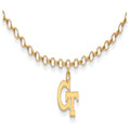 Sterling Silver Gold-plated LogoArt Georgia Institute of Technology G-T 9-inch Anklet, 9 x 15 mm