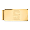 10k Gold LogoArt Michigan State University Letter S Money Clip