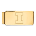 10k Gold LogoArt University of Illinois Letter I Money Clip