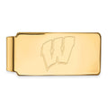 10k Gold LogoArt University of Wisconsin Letter W Money Clip