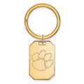 Sterling Silver Gold-plated LogoArt Clemson University Tiger Paw Key Ring