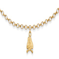 Sterling Silver Gold-plated LogoArt East Carolina University Pirate 9 inch Anklet, 9 x 8 mm