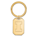 Sterling Silver Gold-plated LogoArt University of Illinois Letter I Key Ring