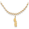Sterling Silver Gold-plated LogoArt University of Kansas Jayhawk 9 inch Anklet, 9 x 10 mm