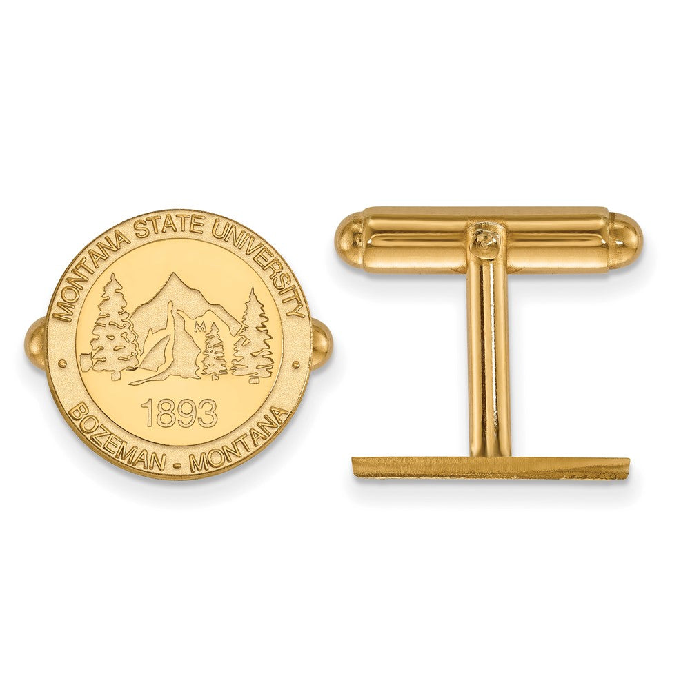 Sterling Silver Gold-plated LogoArt Montana State University Crest Cuff Links