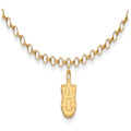 Sterling Silver Gold-plated LogoArt Auburn University 9 inch Anklet, 9 x 10 mm