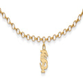 Sterling Silver Gold-plated LogoArt Florida State University 9 inch Anklet, 9 x 8 mm