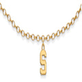 Sterling Silver Gold-plated LogoArt Michigan State University Letter S 9-inch Anklet, 9 x 7 mm