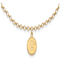 Sterling Silver Gold-plated LogoArt University of Georgia Letter G 9-inch Anklet, 9 x 15 mm