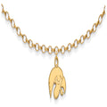 Sterling Silver Gold-plated LogoArt University of Iowa Hawk 9 inch Anklet, 9 x 14 mm