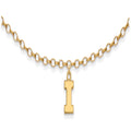 Sterling Silver Gold-plated LogoArt University of Illinois Letter I 9-inch Anklet, 9 x 6 mm