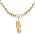 Sterling Silver Gold-plated LogoArt University of Kentucky U-K 9 inch Anklet, 9 x 12 mm