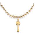 Sterling Silver Gold-plated LogoArt University of Tennessee Letter T 9 inch Anklet, 9 x 10 mm