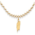 Sterling Silver Gold-plated LogoArt University of Wisconsin Letter W 9-inch Anklet, 9 x 10 mm