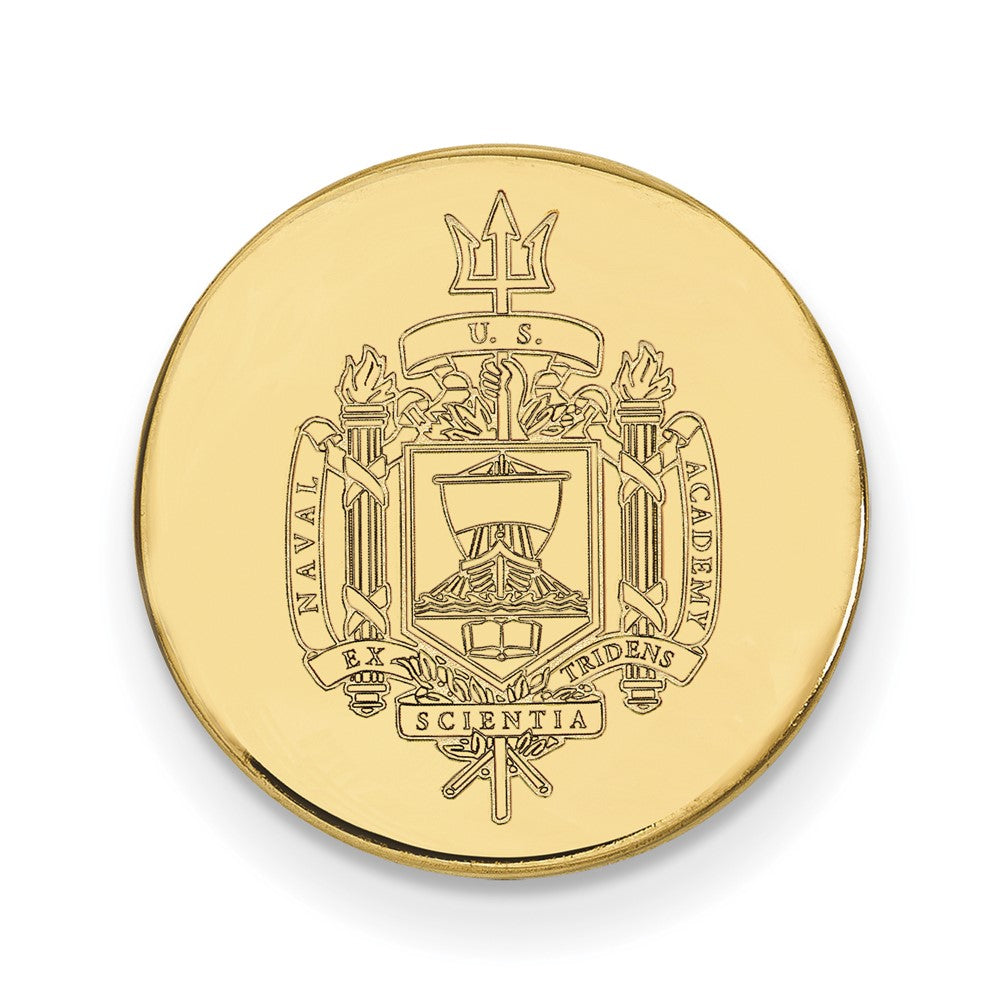 Sterling Silver Gold-plated LogoArt US Naval Academy Crest Lapel Pin