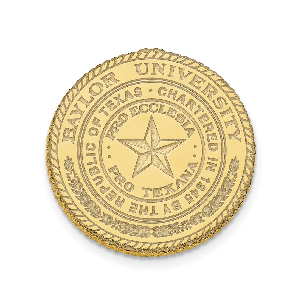 Sterling Silver Gold-plated LogoArt Baylor University Crest Lapel Pin