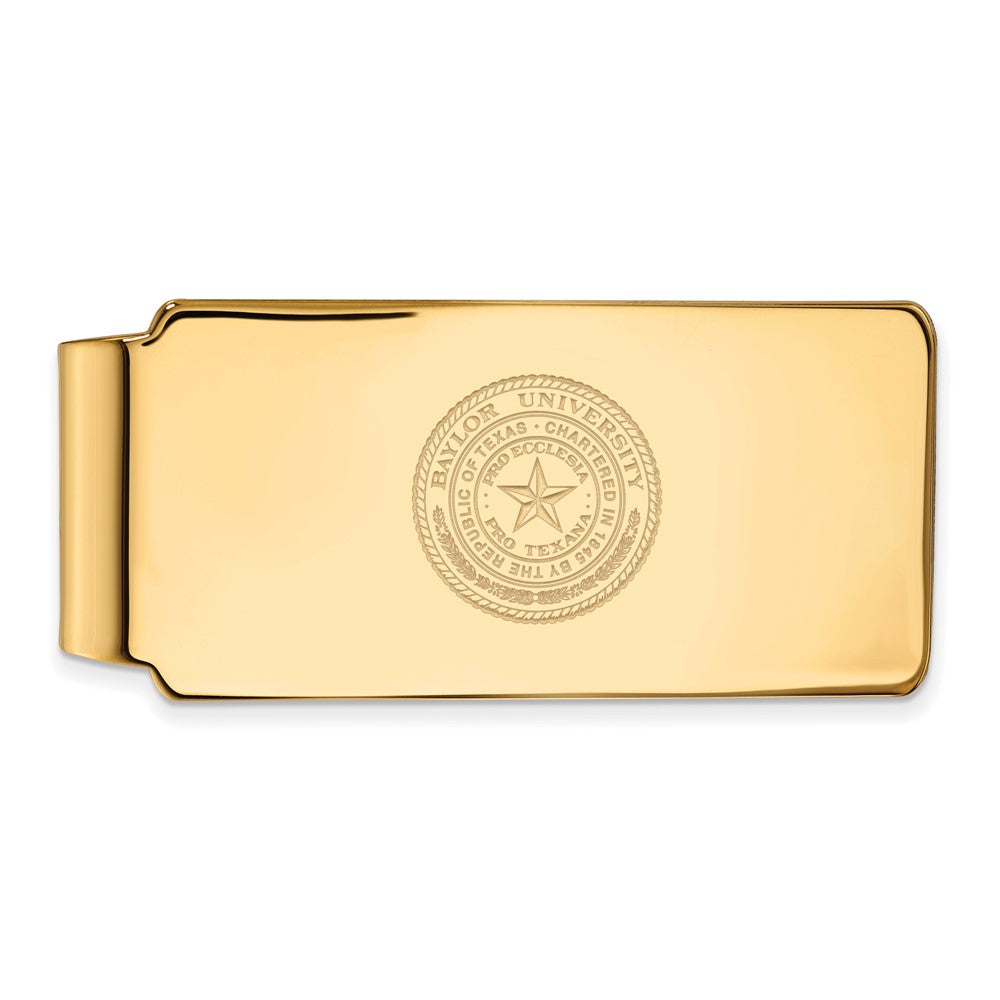 Sterling Silver Gold-plated LogoArt Baylor University Crest Money Clip