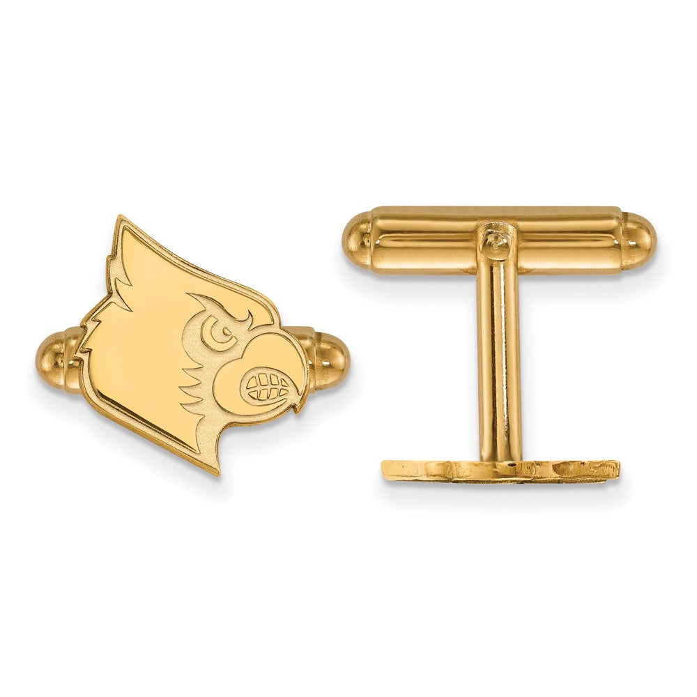 Sterling Silver Gold-plated LogoArt University of Louisville Cardinal Cuff Links