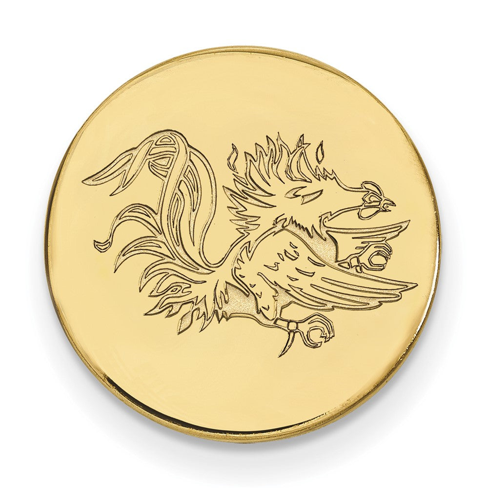 Sterling Silver Gold-plated LogoArt University of South Carolina Gamecock Lapel Pin