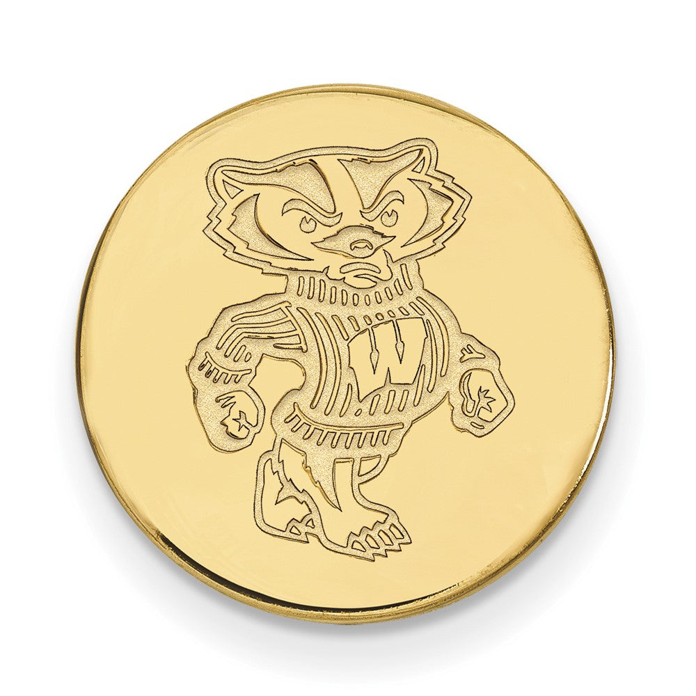 Sterling Silver Gold-plated LogoArt University of Wisconsin Badger Lapel Pin