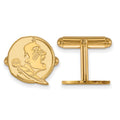 Sterling Silver Gold-plated LogoArt Florida State University Seminole Cuff Links
