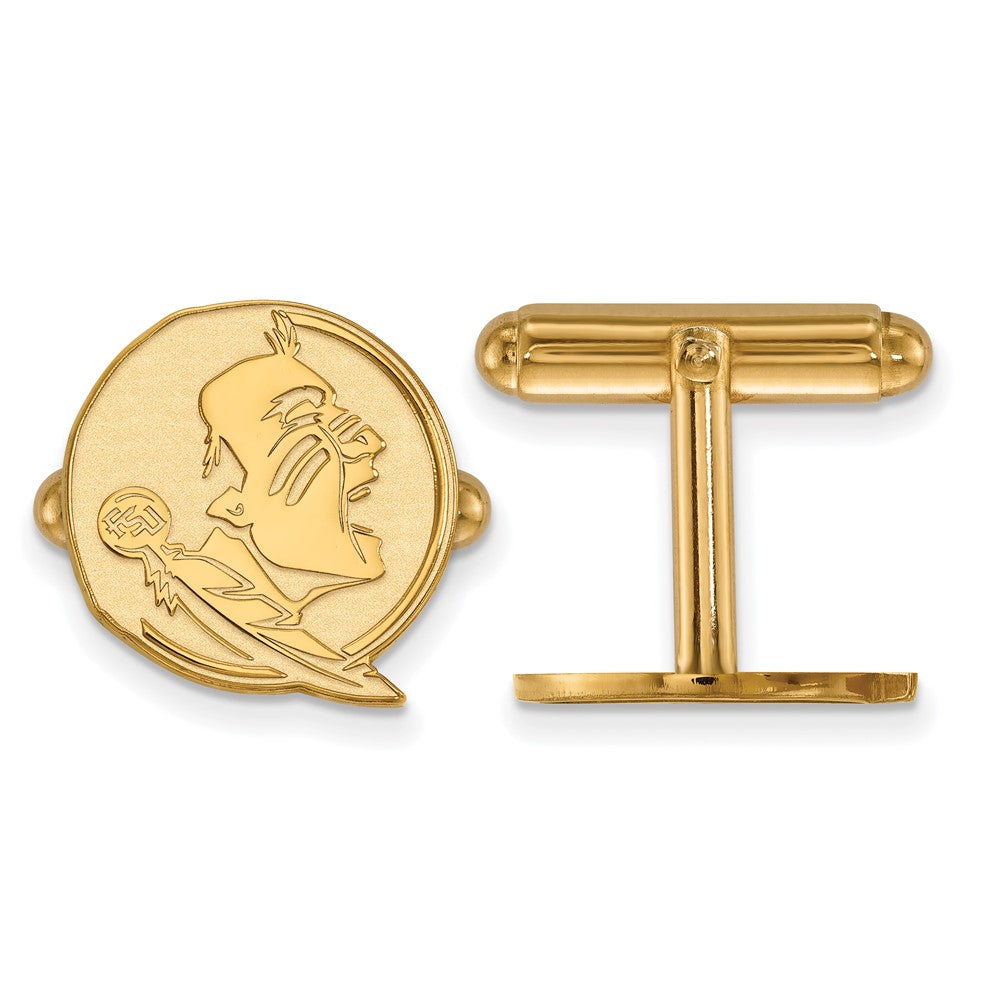 Sterling Silver Gold-plated LogoArt Florida State University Seminole Cuff Links