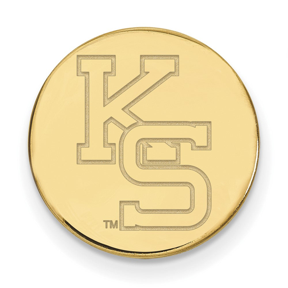Sterling Silver Gold-plated LogoArt Kansas State University K-S Lapel Pin