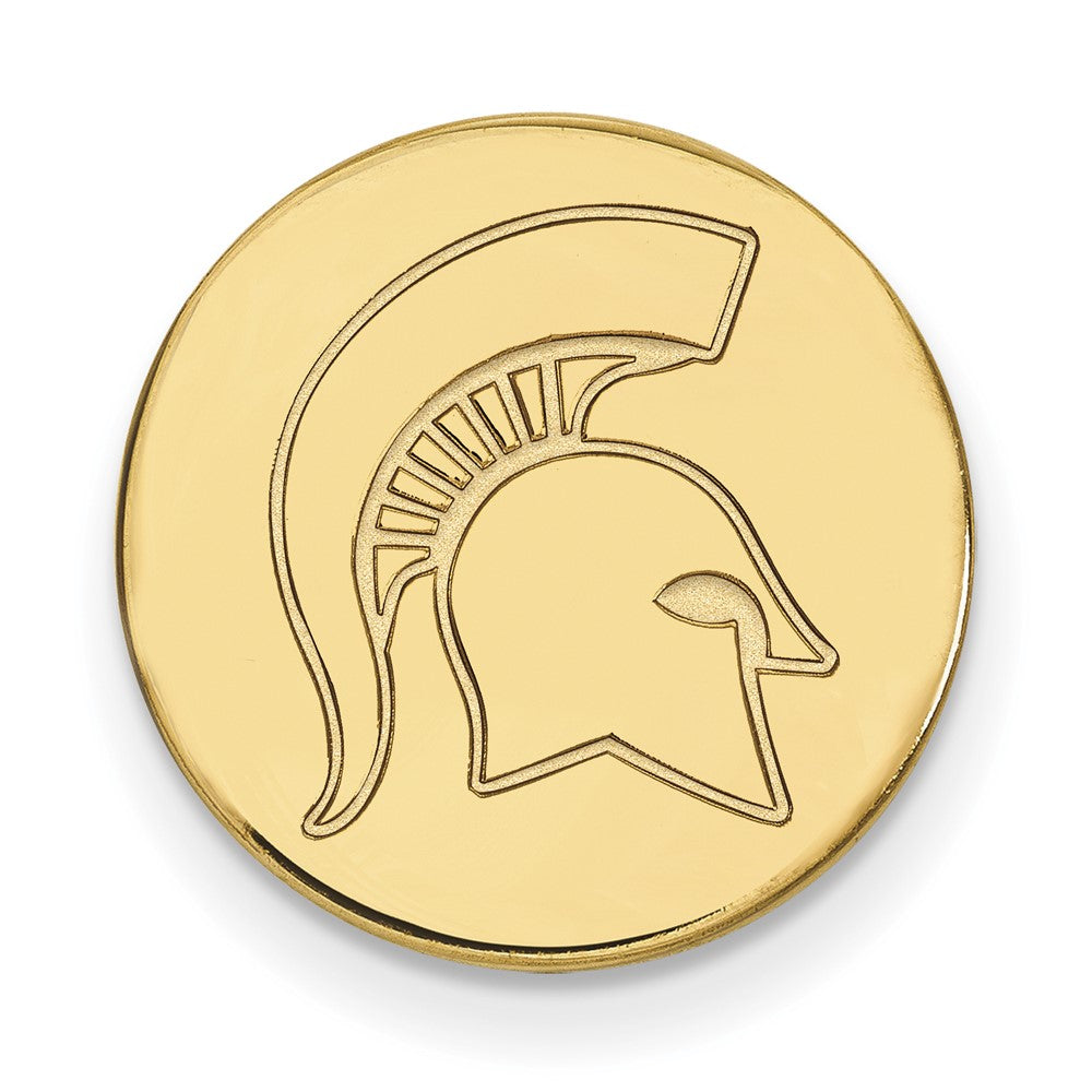 Sterling Silver Gold-plated LogoArt Michigan State University Spartan Lapel Pin