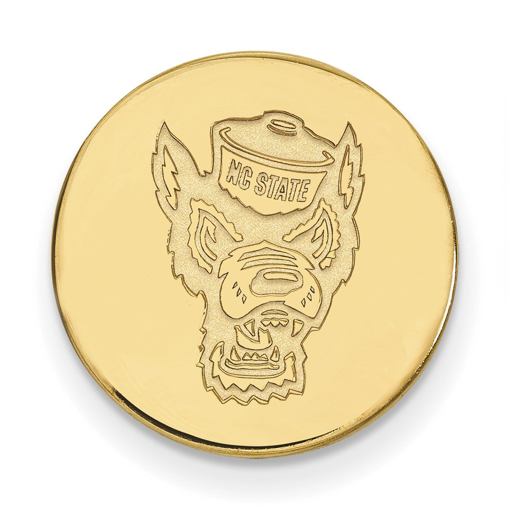 Sterling Silver Gold-plated LogoArt North Carolina State University Wolf Lapel Pin