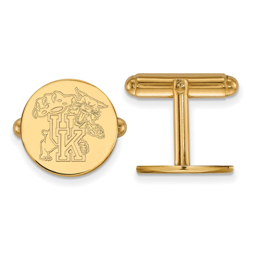 Sterling Silver Gold-plated LogoArt University of Kentucky U-K Wildcat Cuff Links